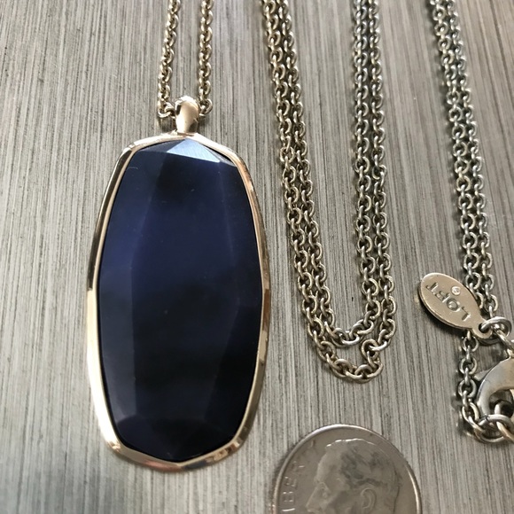 Necklace, pendant w/ blue stone. - Picture 2 of 2